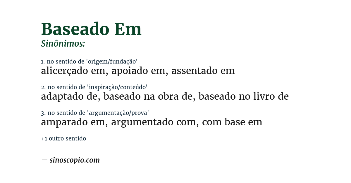 Sinônimo de baseado em