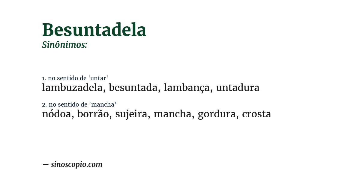 Sinônimo de besuntadela