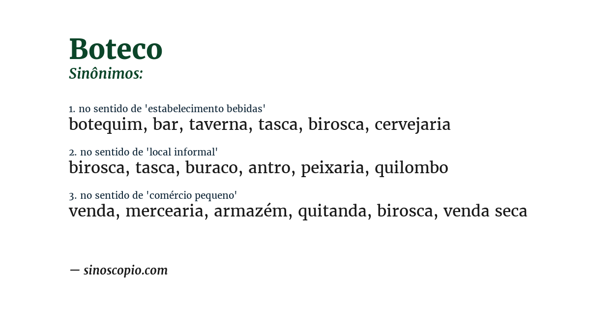 Sinônimo de boteco