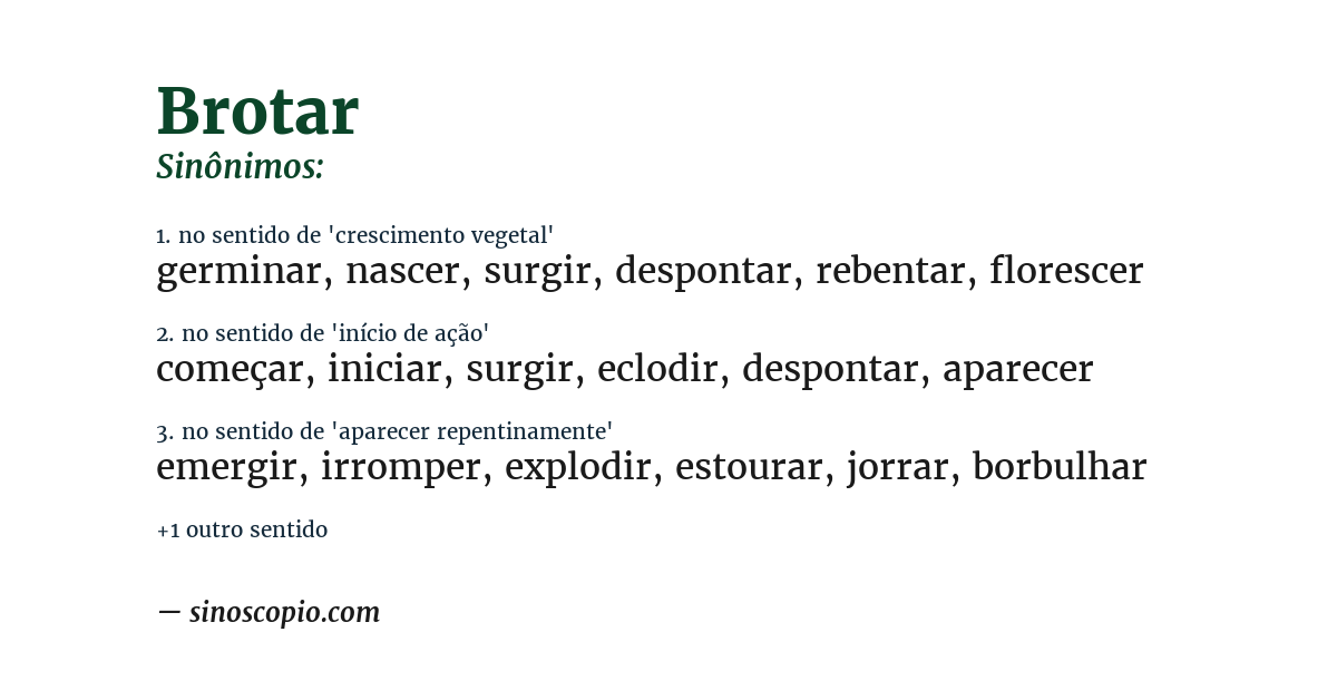 Sinônimo de brotar