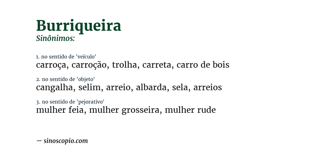 Sinônimo de burriqueira