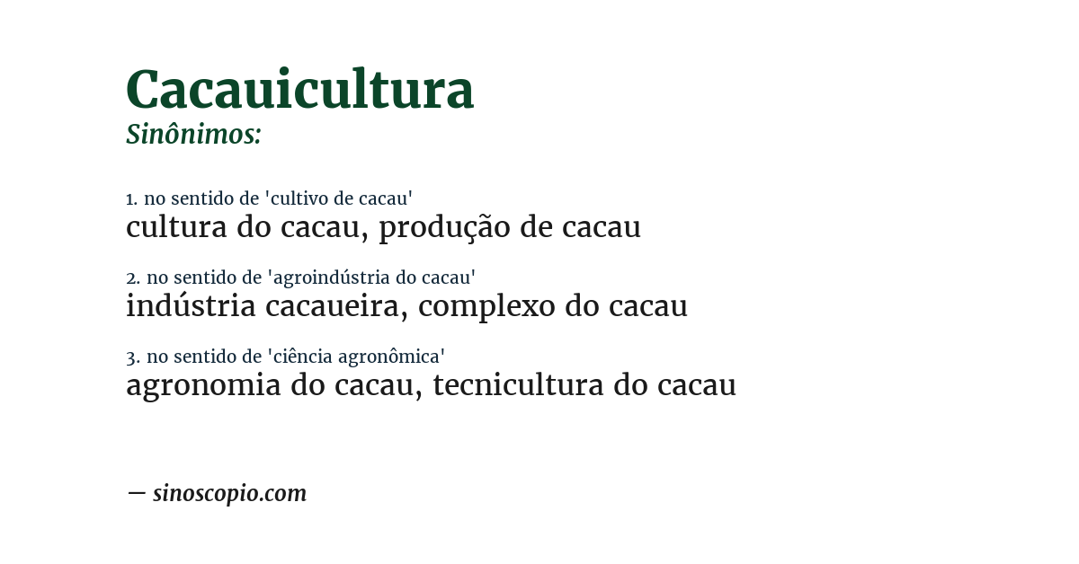 Sinônimo de cacauicultura