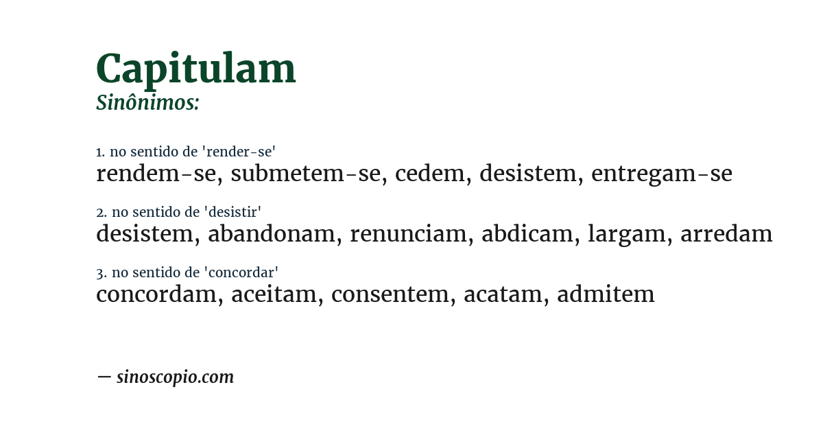 Sinônimo de capitulam