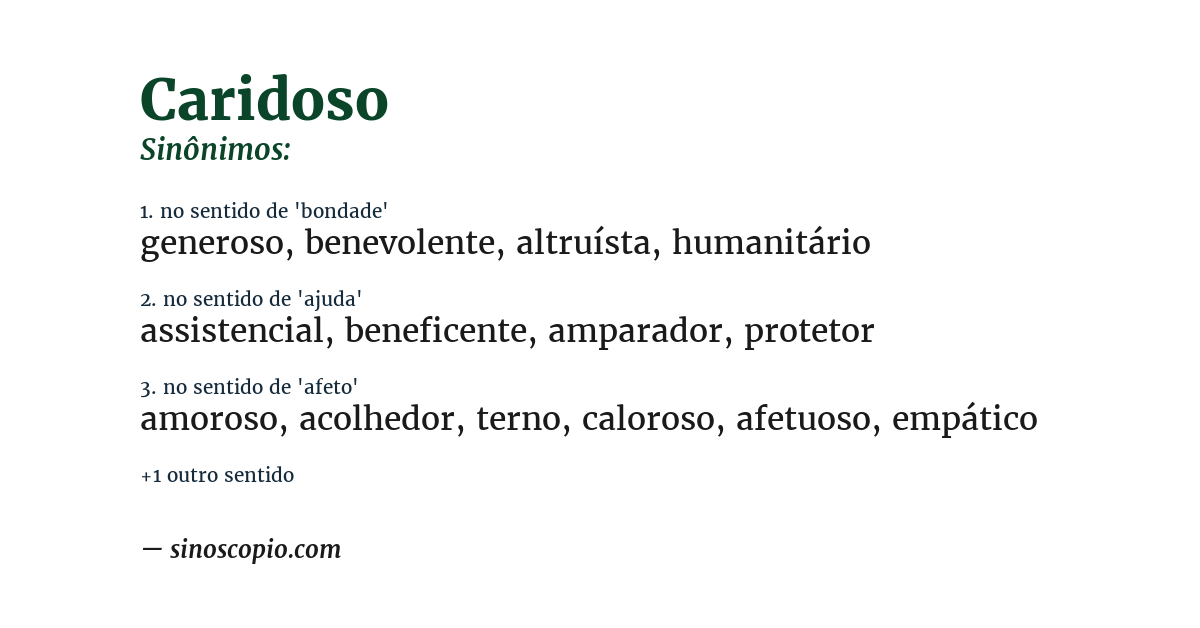 Sinônimo de caridoso