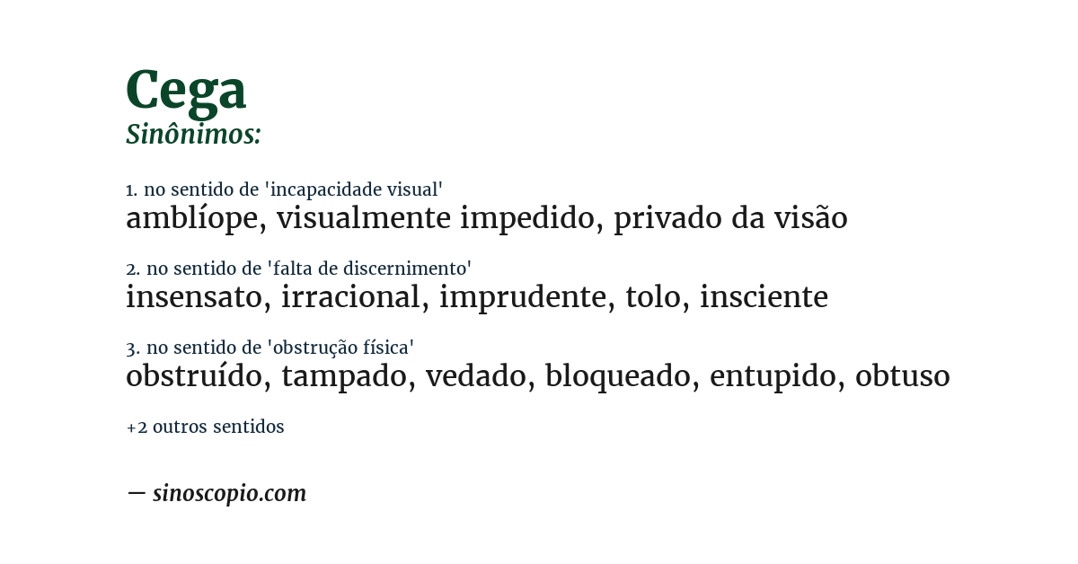 Sinônimo de cega
