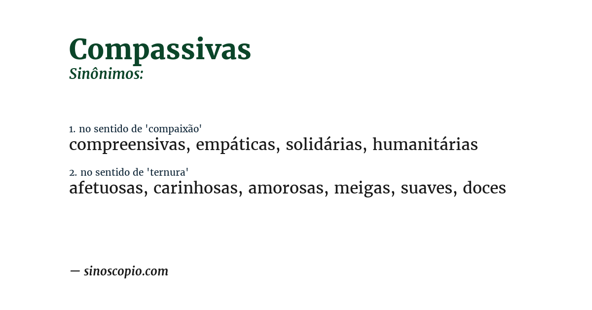 Sinônimo de compassivas