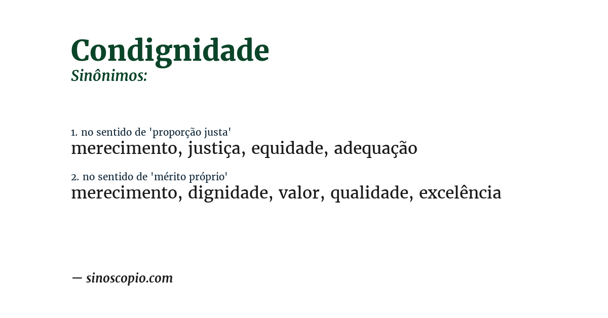 Sinônimo de condignidade