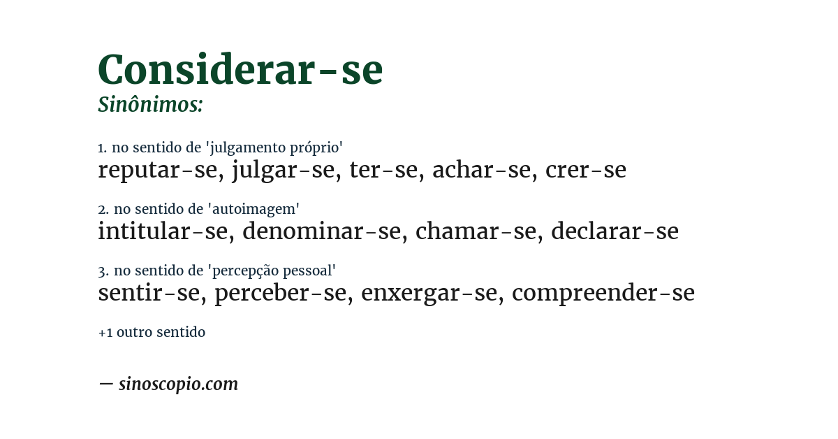 Sinônimo de considerar-se