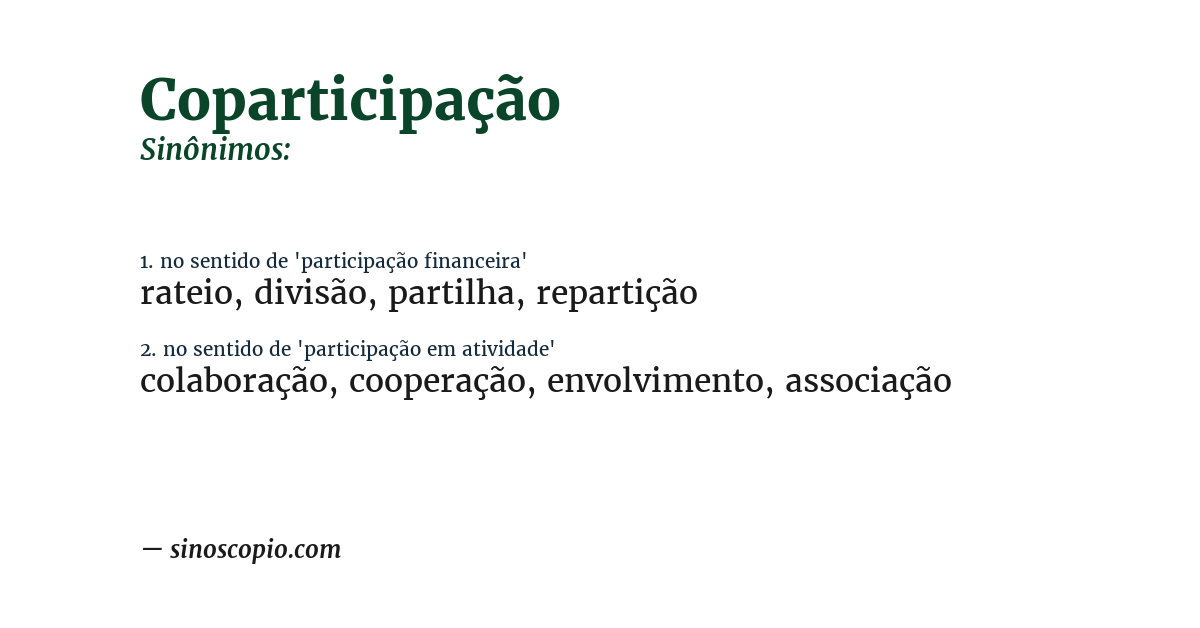 Sinônimo de coparticipação