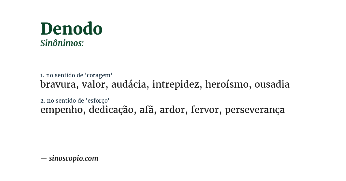 Sinônimo de denodo