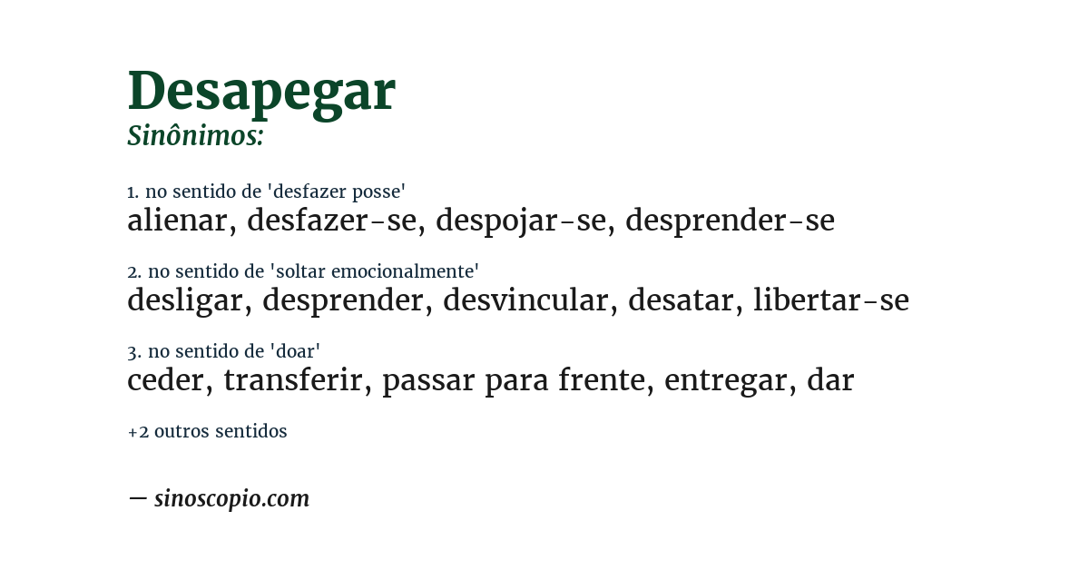 Sinônimo de desapegar