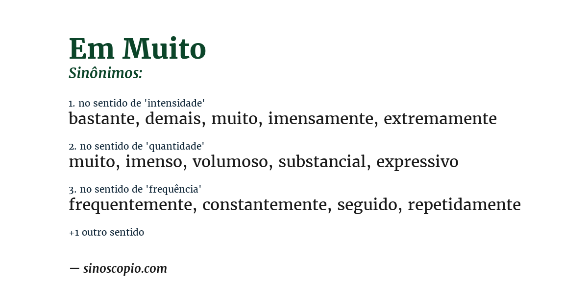 Sinônimo de em muito