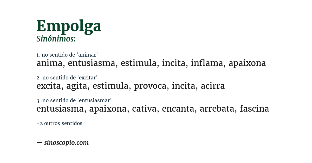 Sinônimo de empolga