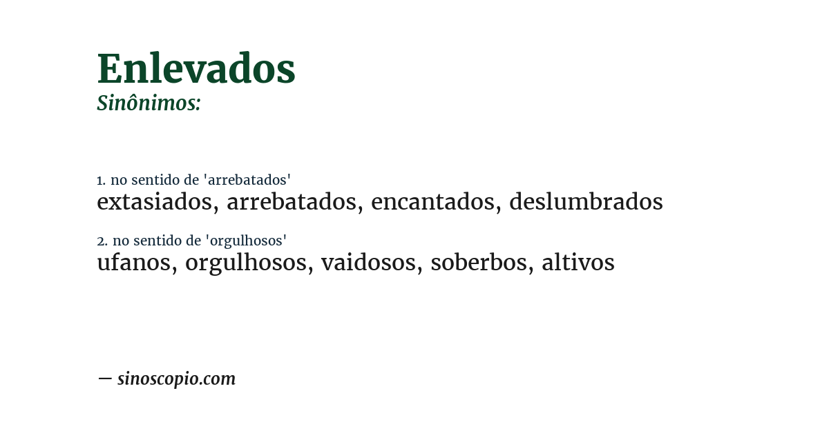 Sinônimo de enlevados
