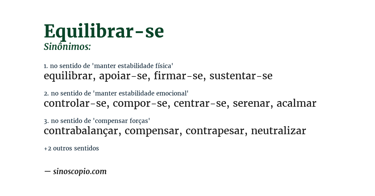 Sinônimo de equilibrar-se