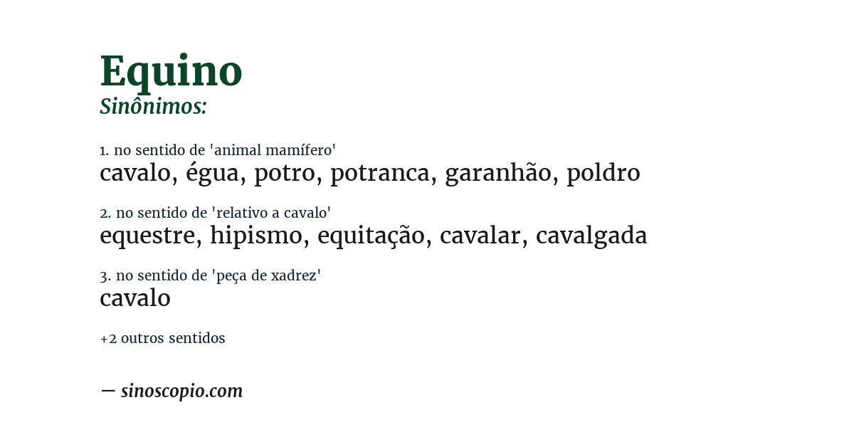 Sinônimo de equino