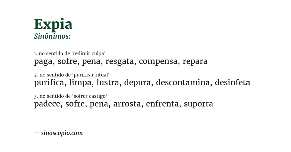 Sinônimo de expia