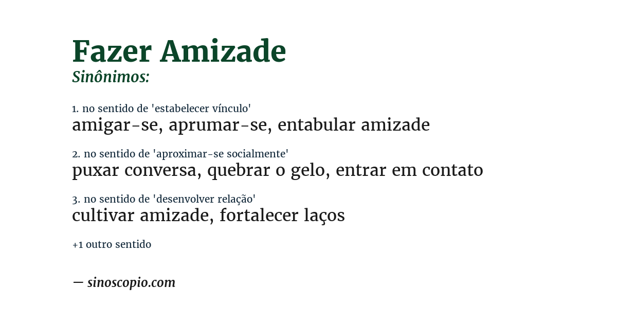 Sinônimo de fazer amizade