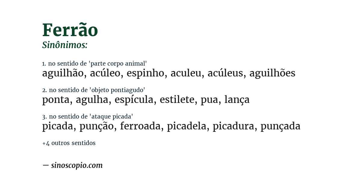 Sinônimo de ferrão