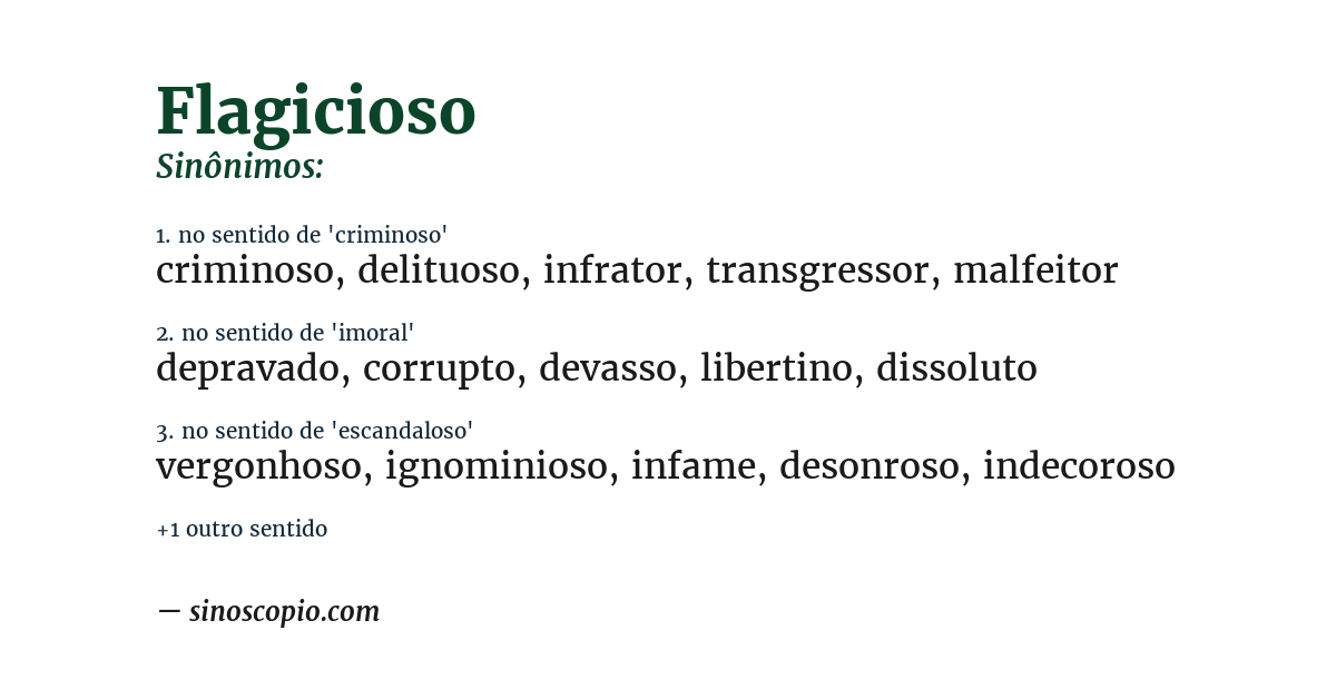 Sinônimo de flagicioso