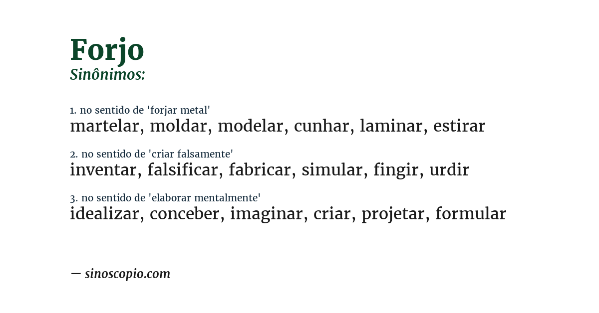 Sinônimo de forjo