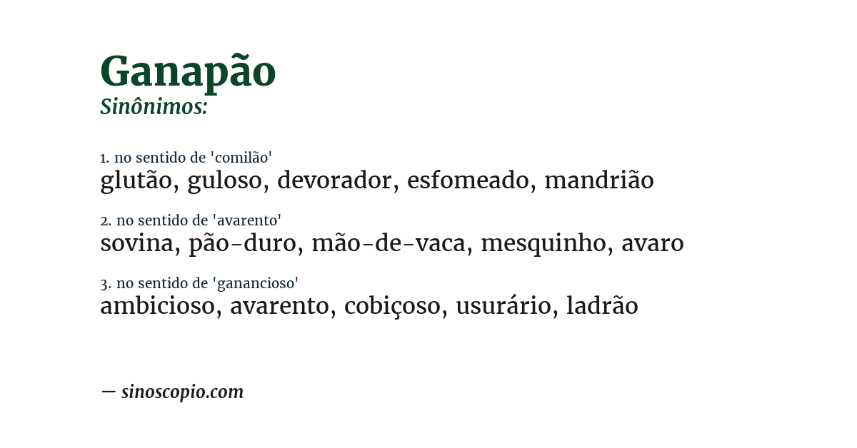 Sinônimo de ganapão