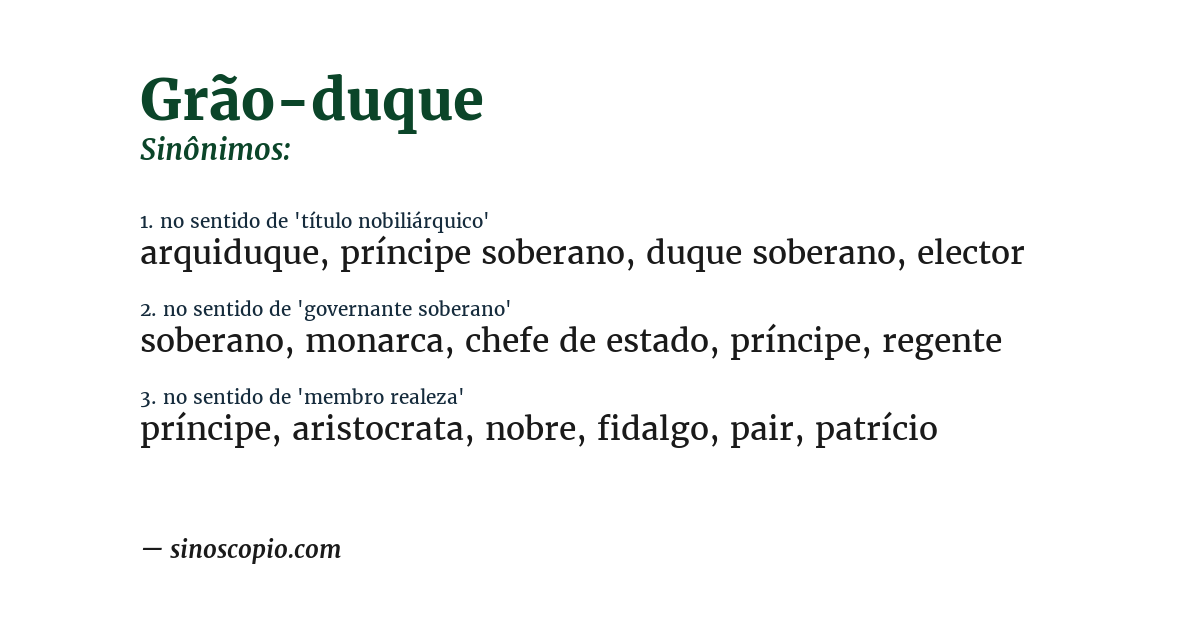 Sinônimo de grão-duque