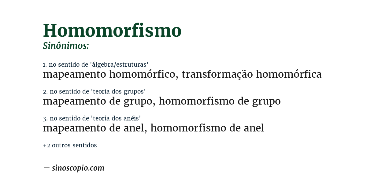 Sinônimo de homomorfismo