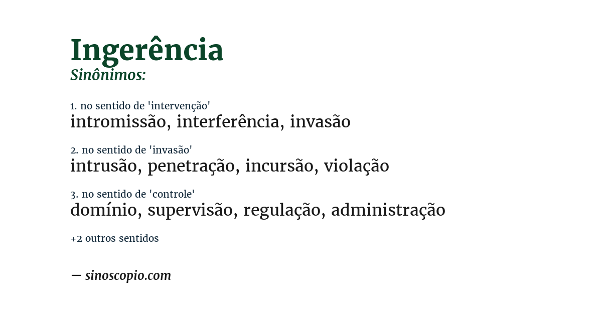 Sinônimo de ingerência
