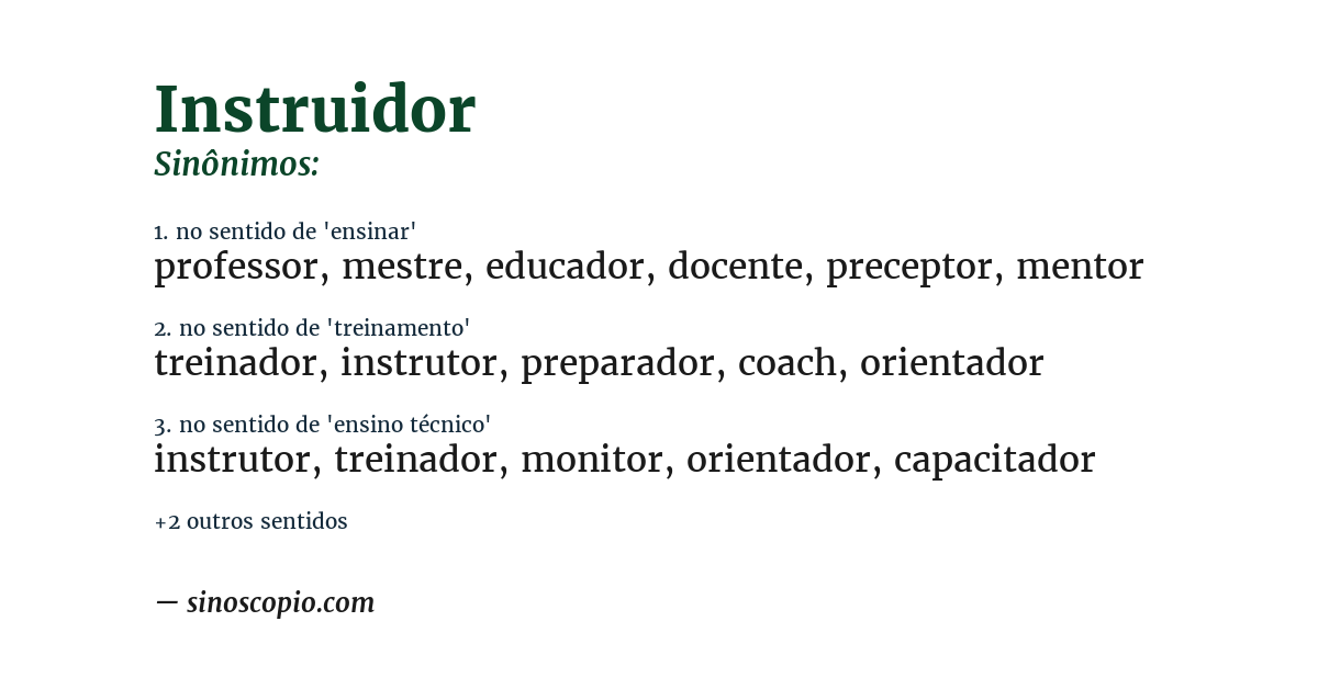 Sinônimo de instruidor