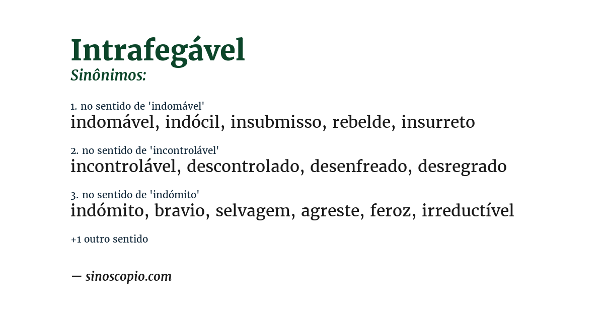 Sinônimo de intrafegável