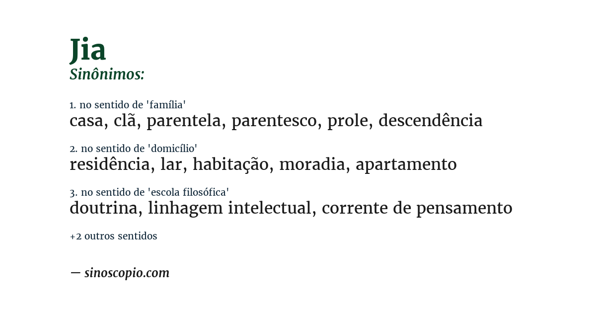 Sinônimo de jia