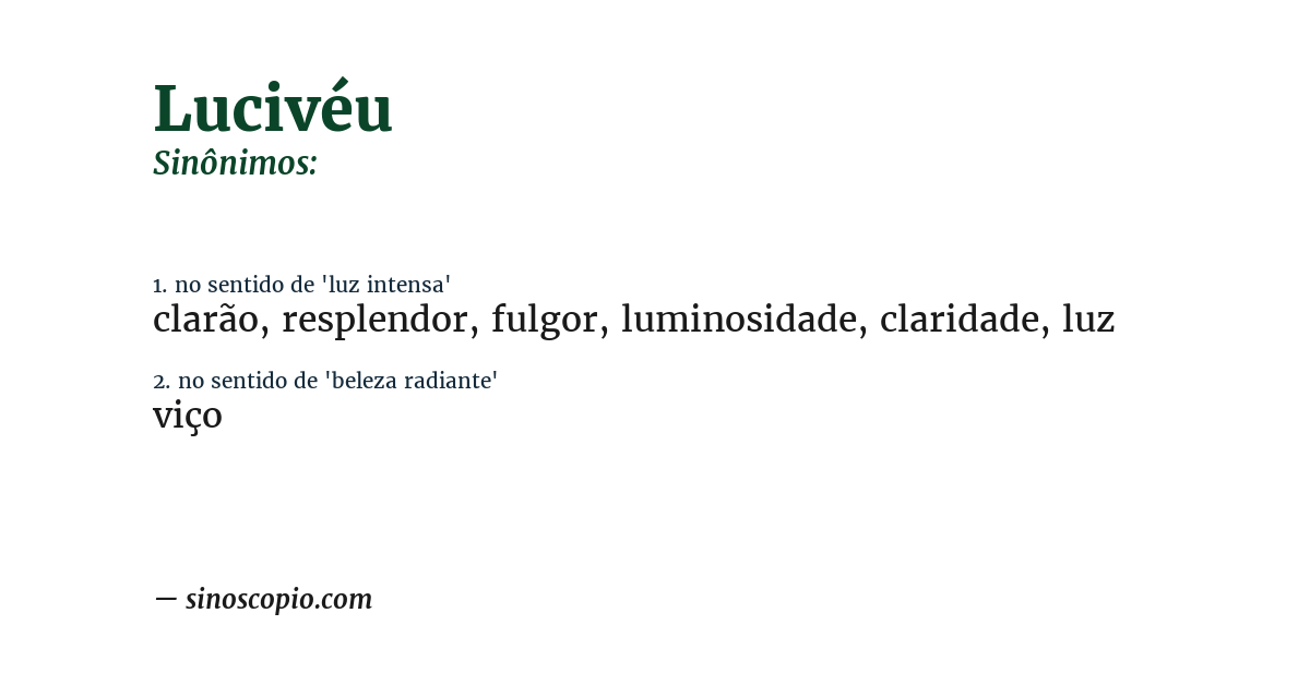 Sinônimo de lucivéu