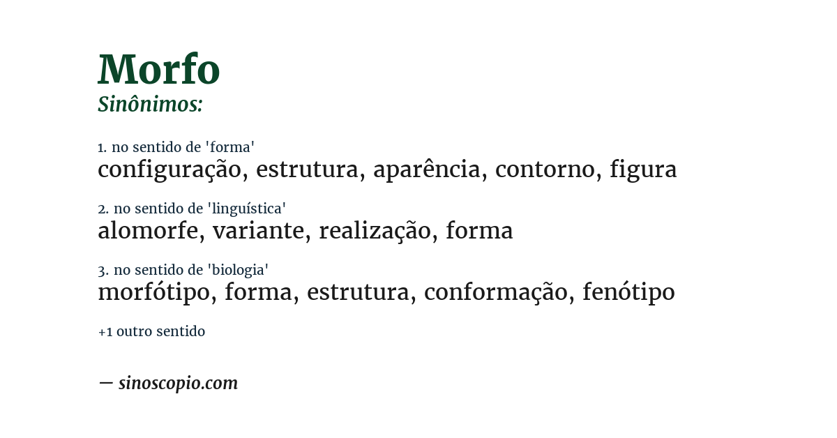 Sinônimo de morfo