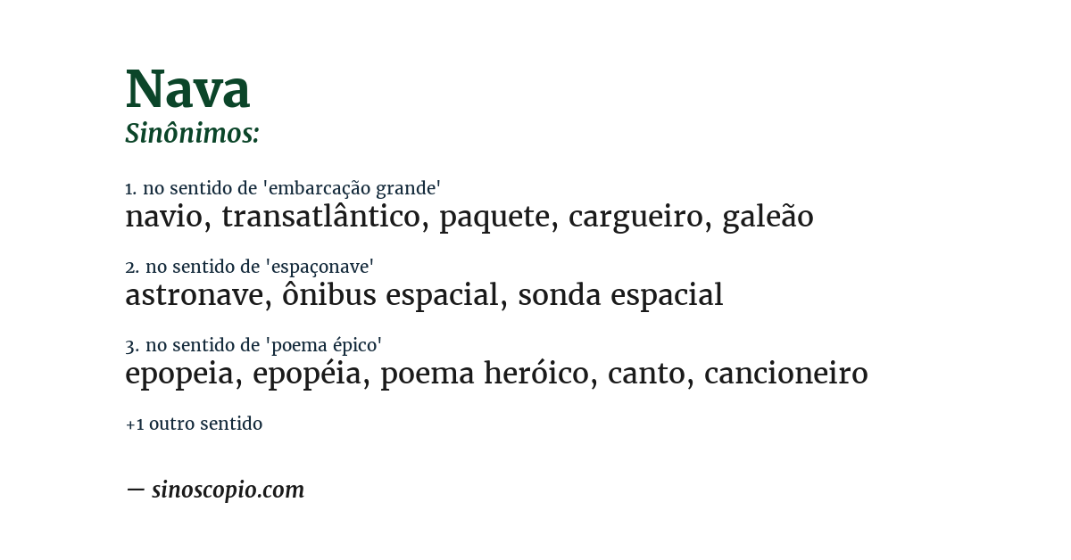 Sinônimo de nava