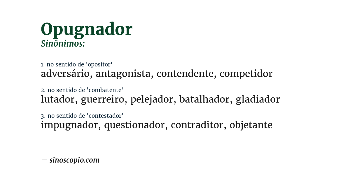 Sinônimo de opugnador