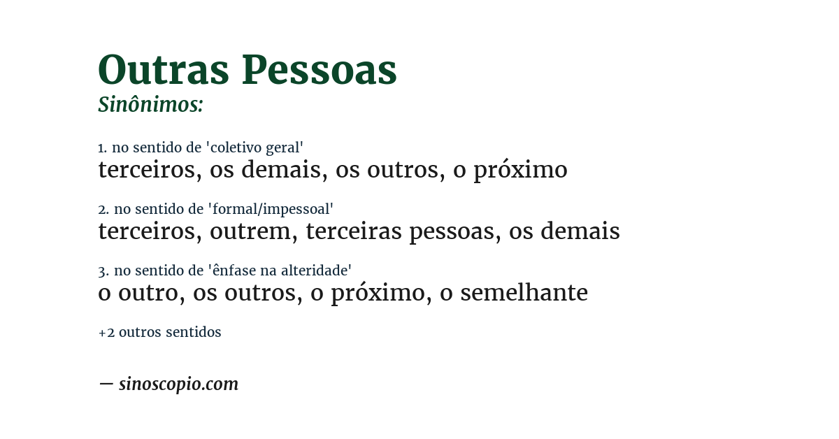 Sinônimo de outras pessoas