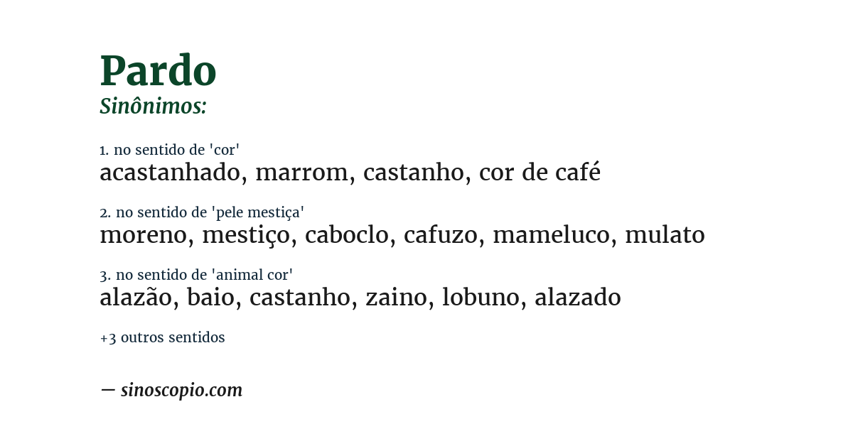 Sinônimo de pardo
