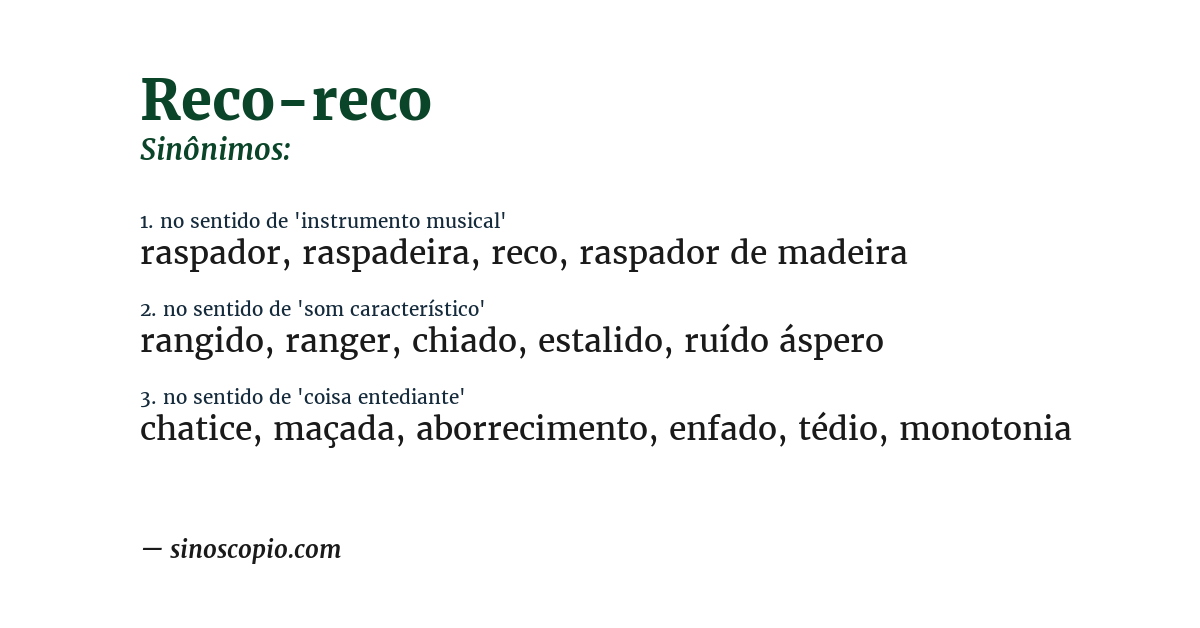 Sinônimo de reco-reco