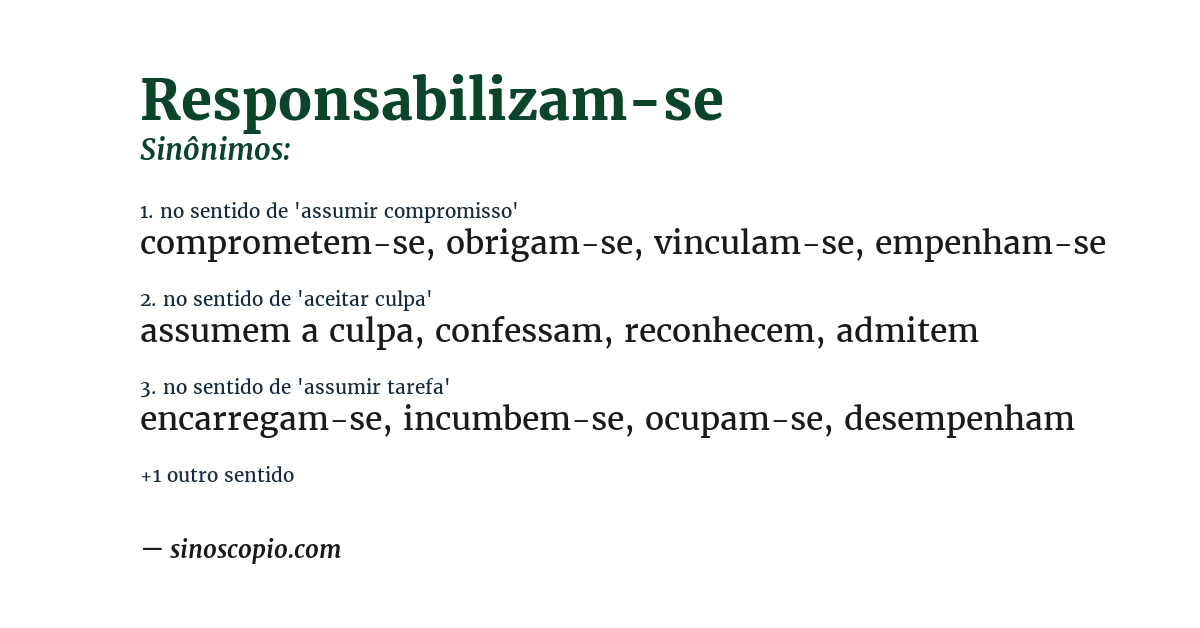 Sinônimo de responsabilizam-se