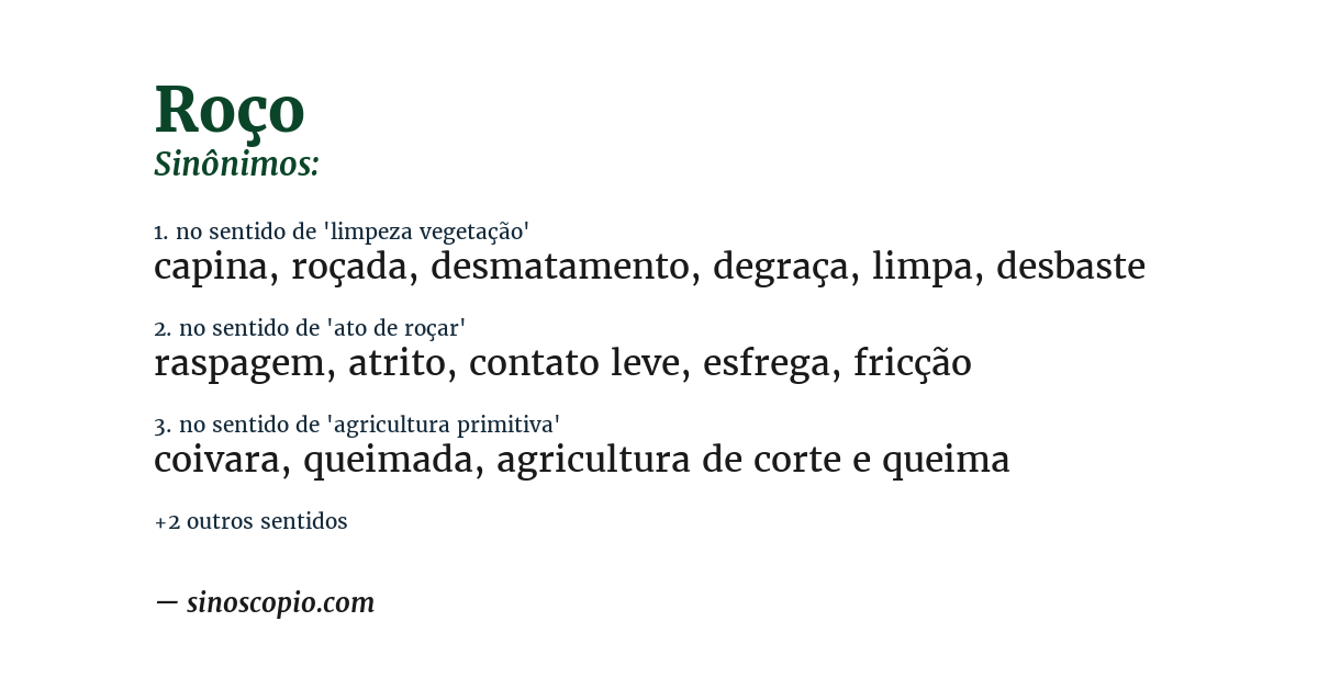 Sinônimo de roço