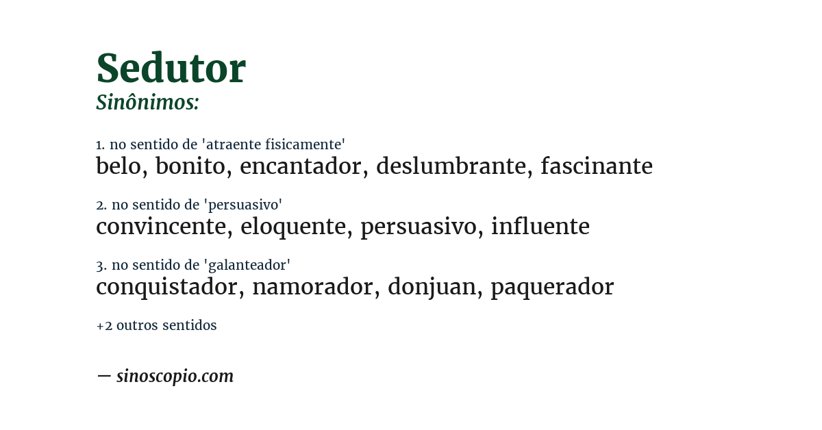 Sinônimo de sedutor