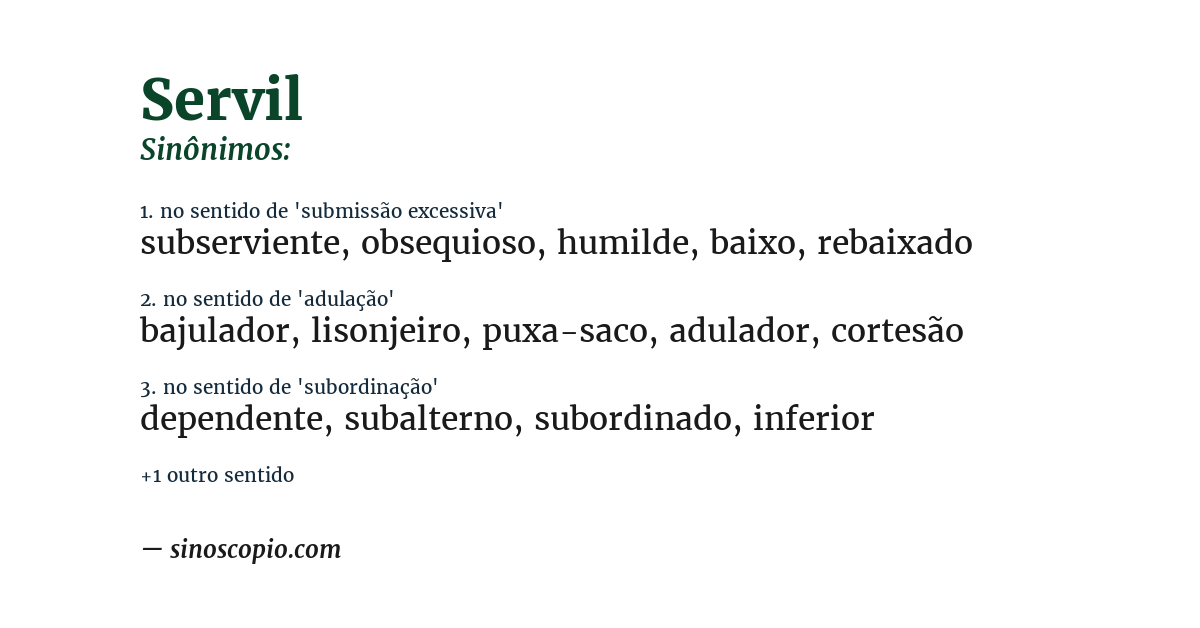 Sinônimo de servil
