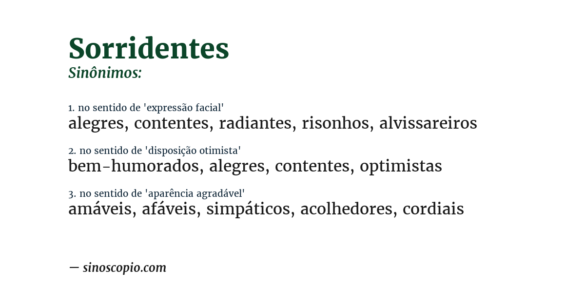 Sinônimo de sorridentes