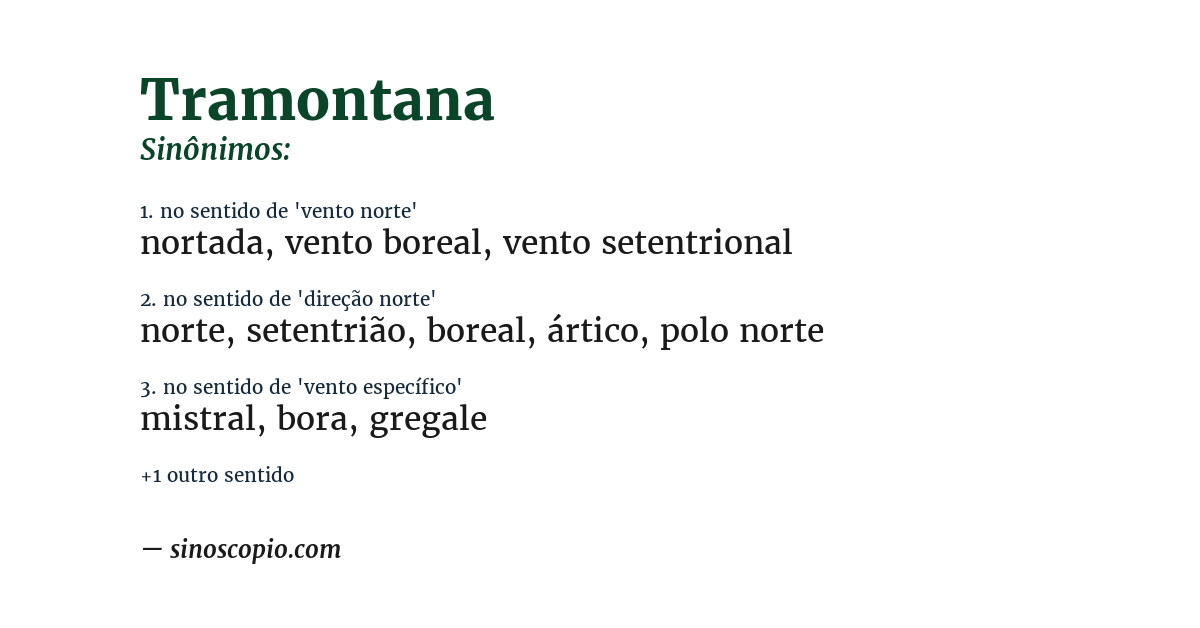 Sinônimo de tramontana