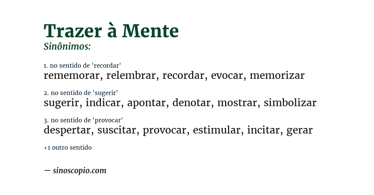 Sinônimo de trazer à mente