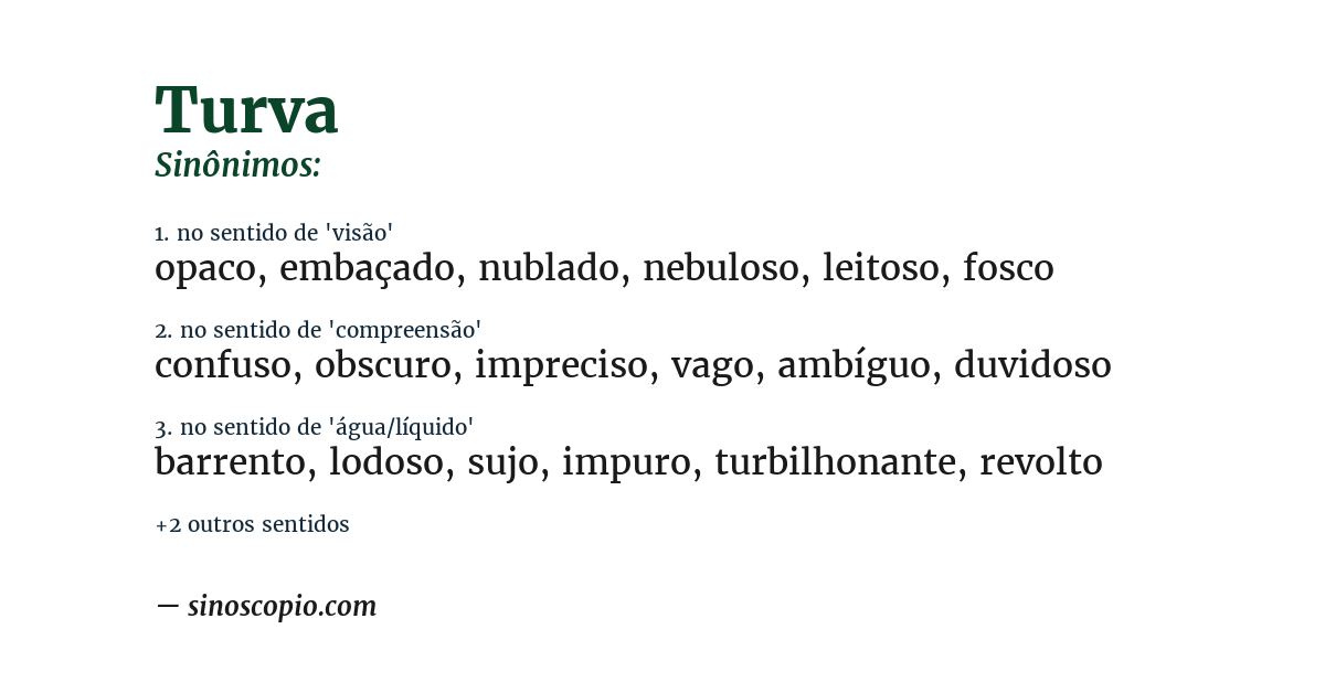 Sinônimo de turva
