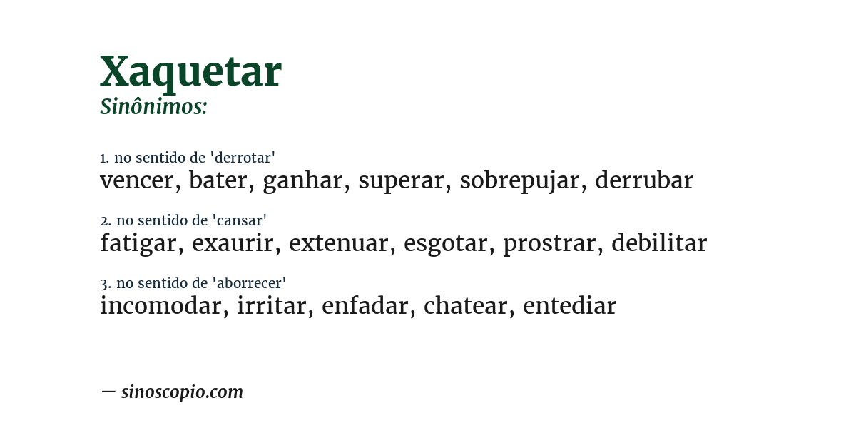 Sinônimo de xaquetar