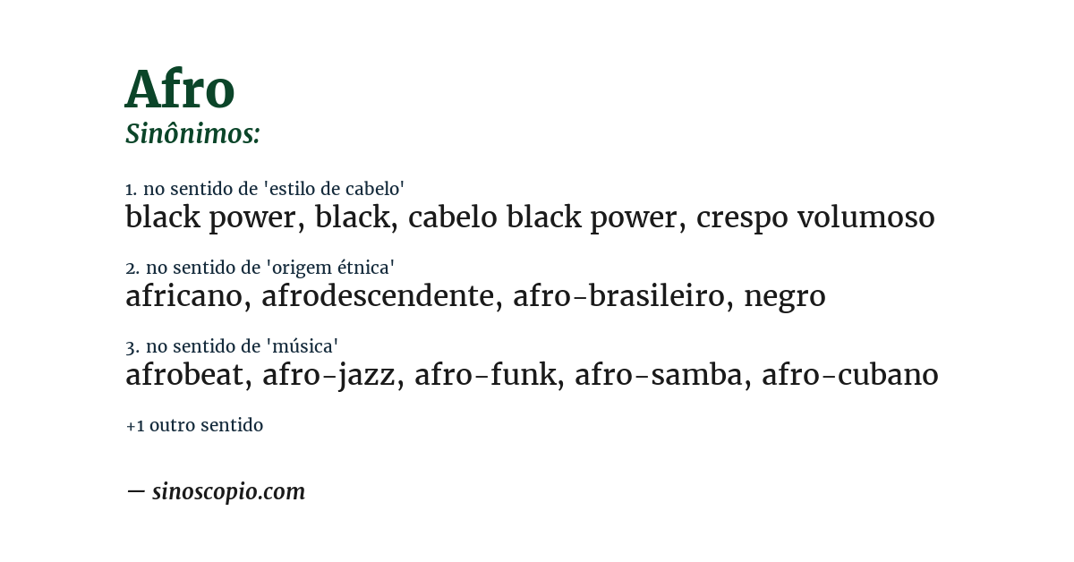 Sinônimo de afro