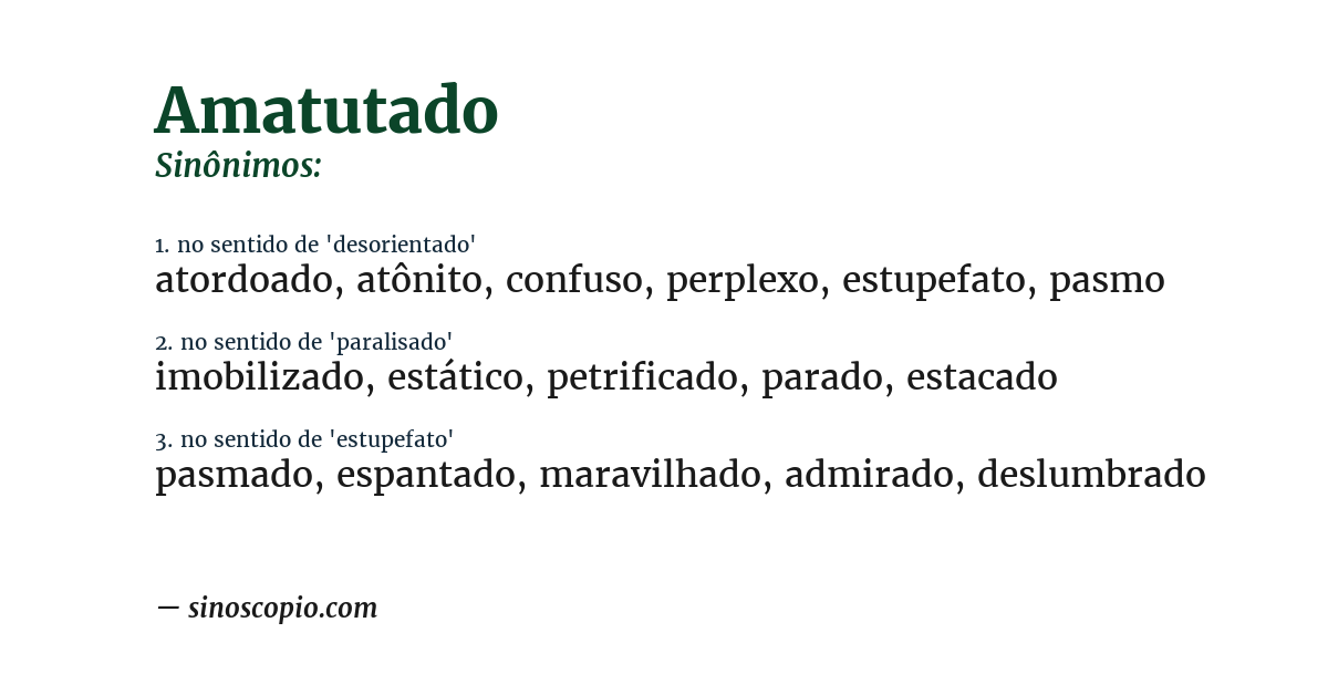 Sinônimo de amatutado